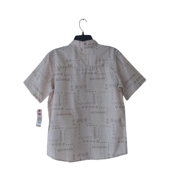 NWT Levis Boy's Button Down Shirt Beige Print XL - Picture 4 of 8